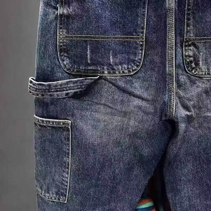 Men's Casual Denim Pants with Fashionable Details Mune Fashion
