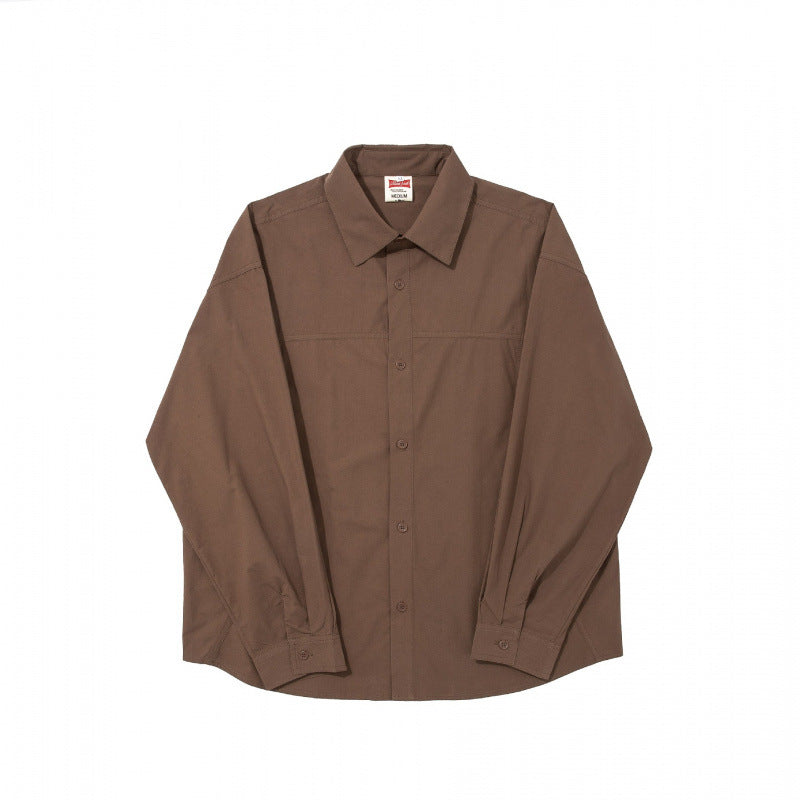 Men's Straight Panel Shirt made of heavy cotton blend with spread collar and full button placket Mune Fashion