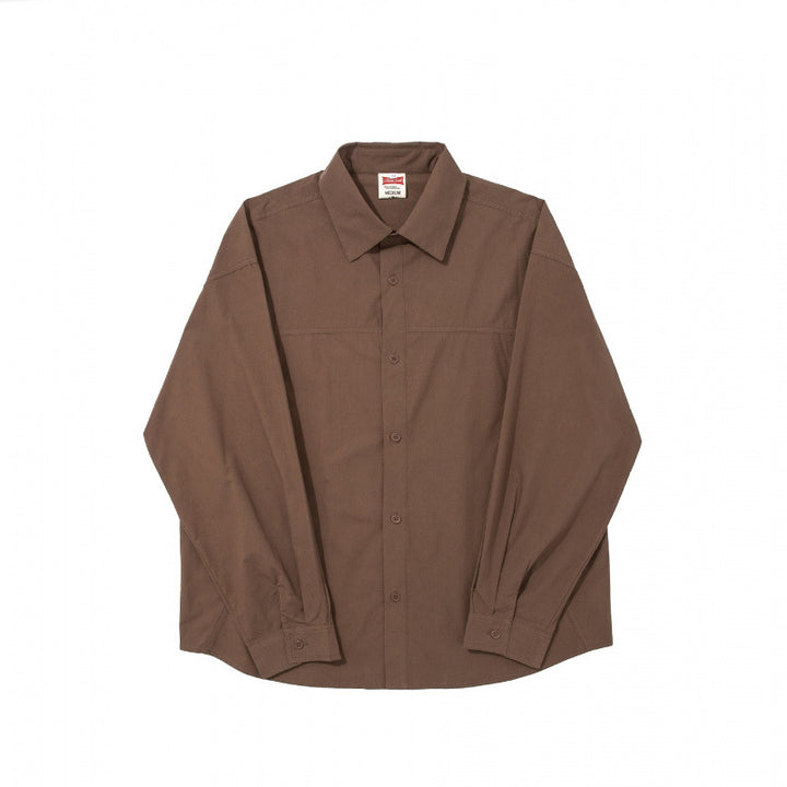Men's Straight Panel Shirt made of heavy cotton blend with spread collar and full button placket Mune Fashion