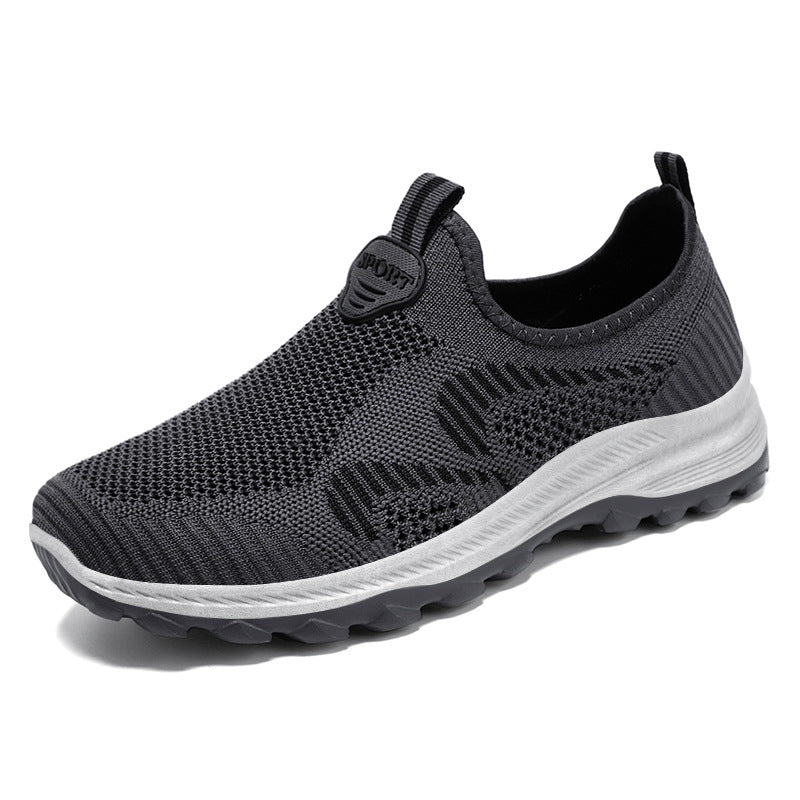 Men's elastic knit slip-on trekking sneakers with grippy tread and ergonomic cushioning sole Mune Fashion