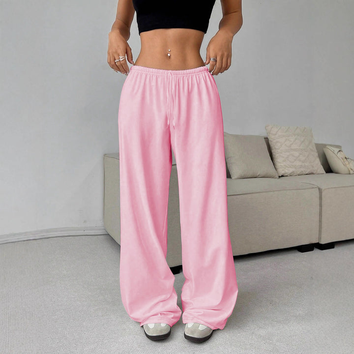 Women's Highwaist Palazzo Jogger with elastic comfort waistband, drawstring and side pockets Mune Fashion