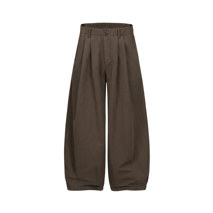Women Wide Culotte Pants with High Waist, Pleats, and Elastic Ankle Closure Mune Fashion