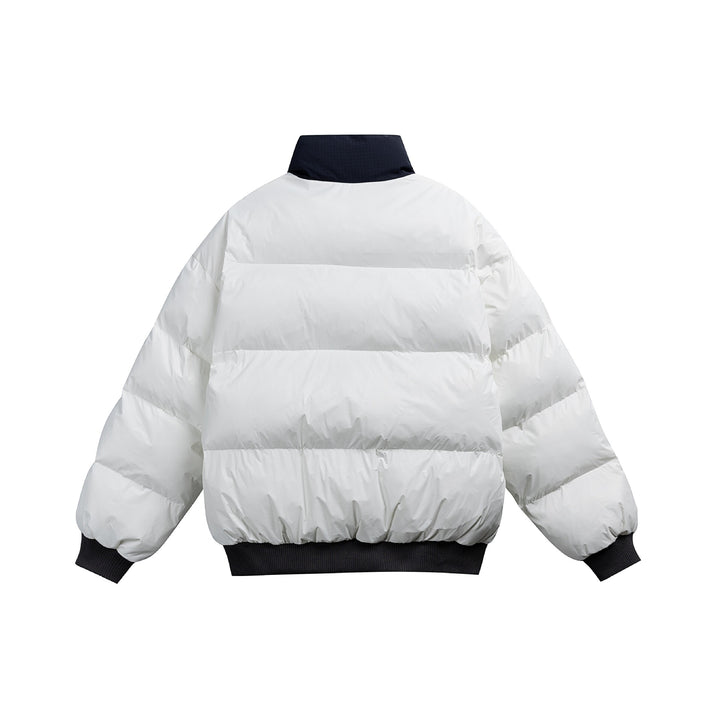 Unisex Short Cut Ultrathin Down Look Puffer with High Standing Collar and Ribbed Cuff Mune Fashion