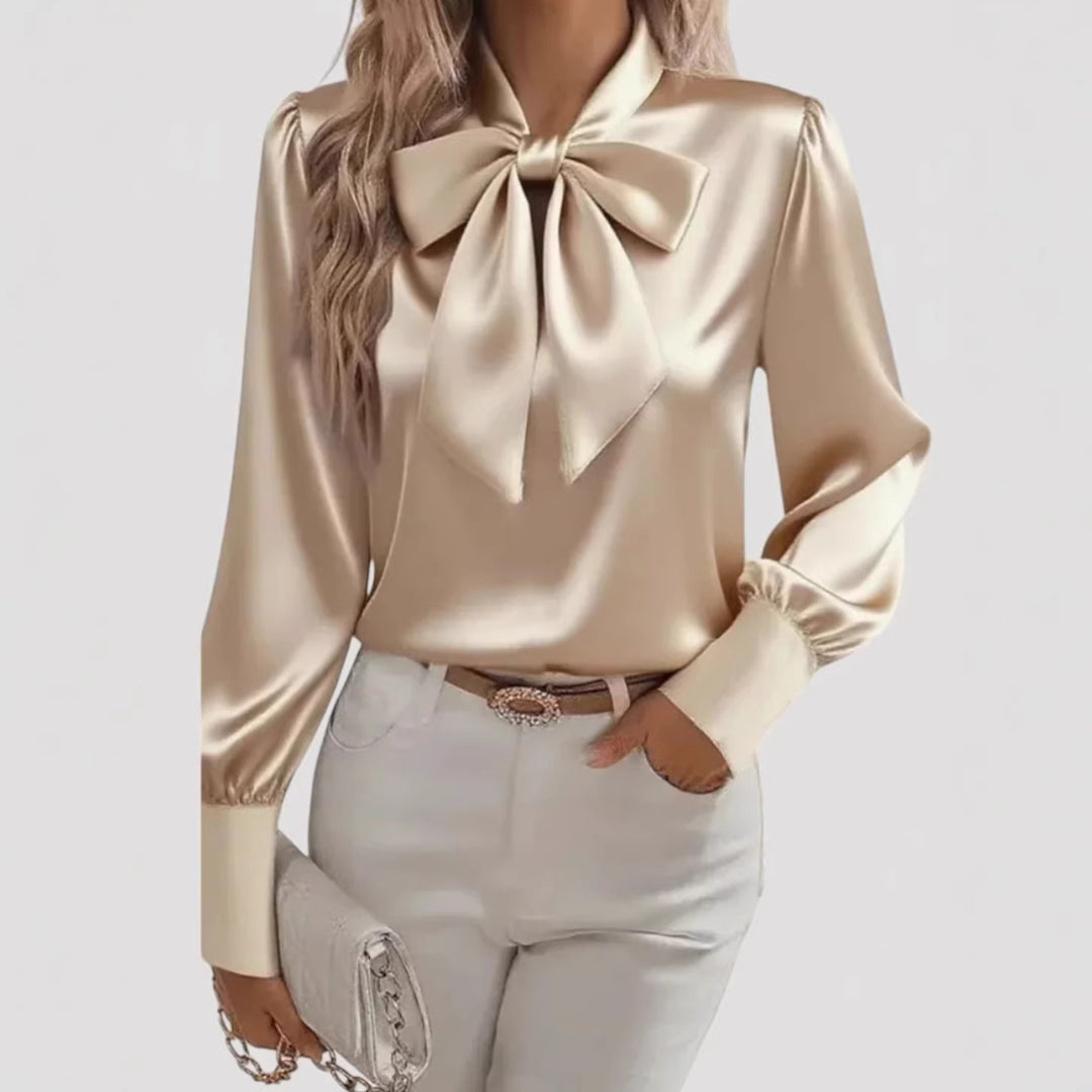 Ladies elegant blouse with bow collar