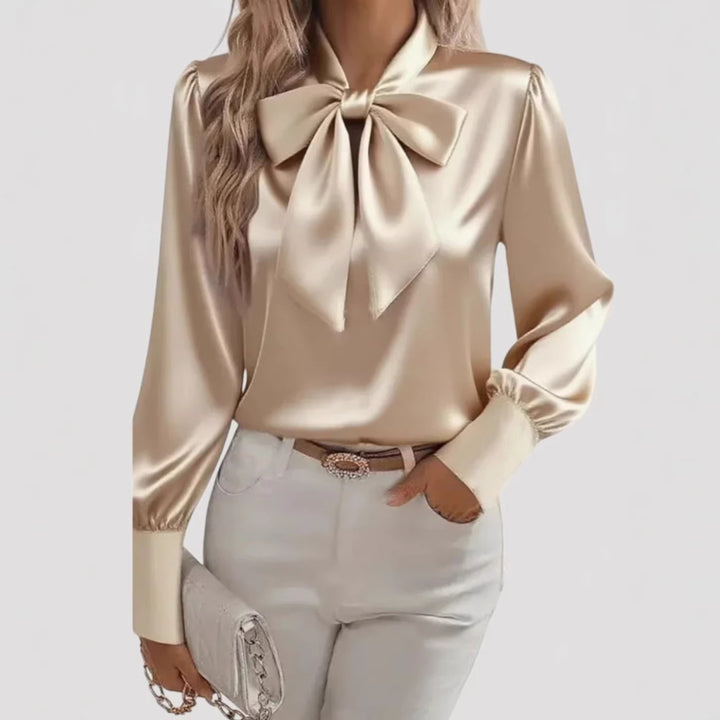 Ladies elegant blouse with bow collar