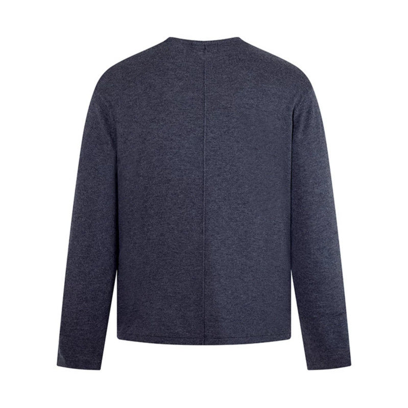 Men's fine knit sweater with round neck and straight cut Mune Fashion