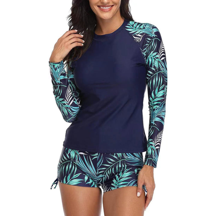 Women’s Sporty Rashguard with Floral Design Mune Fashion