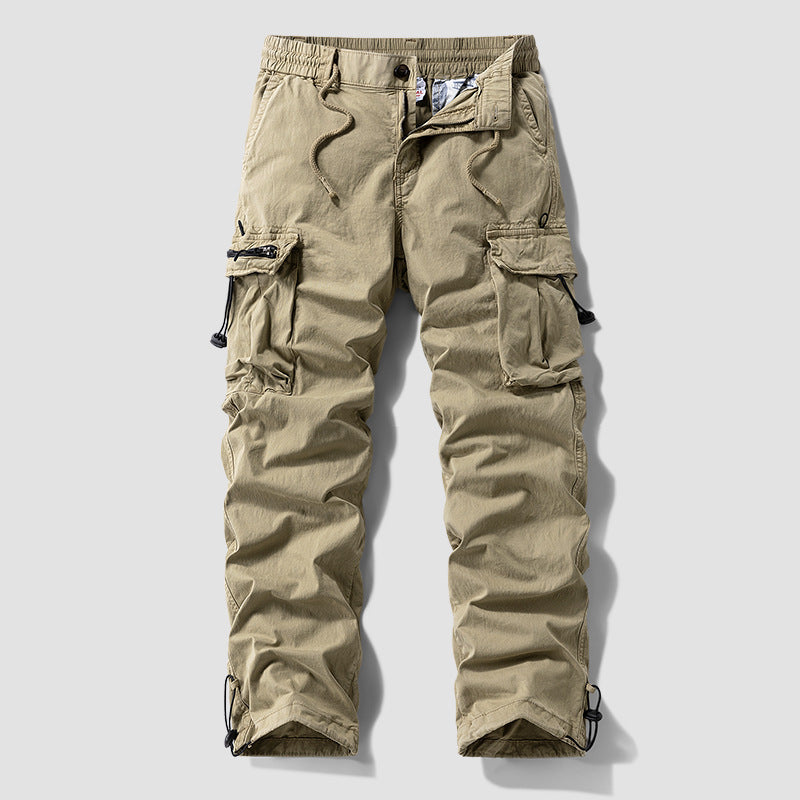 Men's Robust Cargo Pants in Tactical Utility Style with Elastic Waistband and Multi-Pockets Mune Fashion