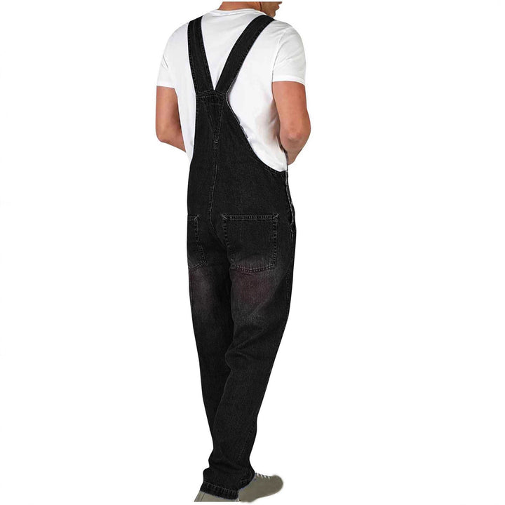 Men's Jeans Overalls with Pockets and Adjustable Straps