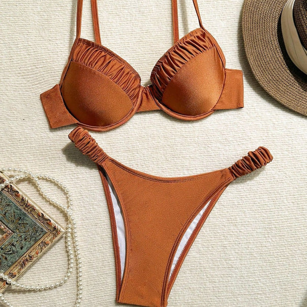 Women's Push-Up Bikini with Ruffles and Adjustable Straps Mune Fashion