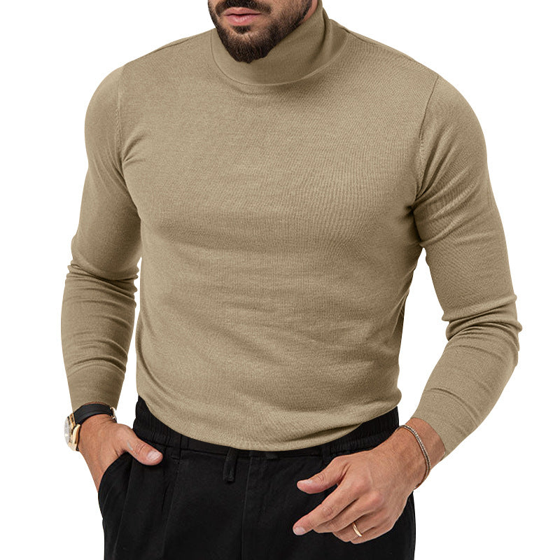 Men's Slim-Fit Turtleneck Sweater Fine Knit with Stretch, Slim Silhouette and Ribbed Cuffs Mune Fashion
