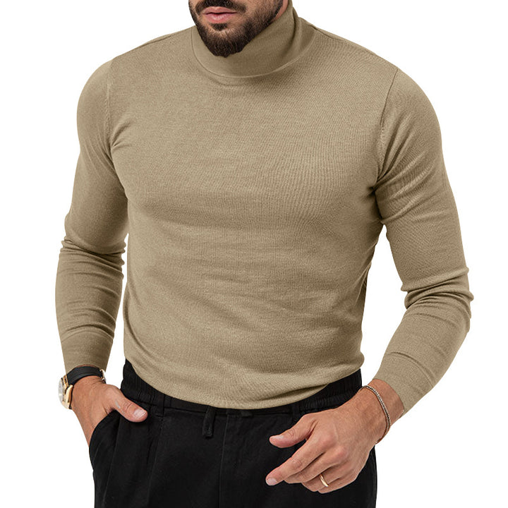 Men's Slim-Fit Turtleneck Sweater Fine Knit with Stretch, Slim Silhouette and Ribbed Cuffs Mune Fashion