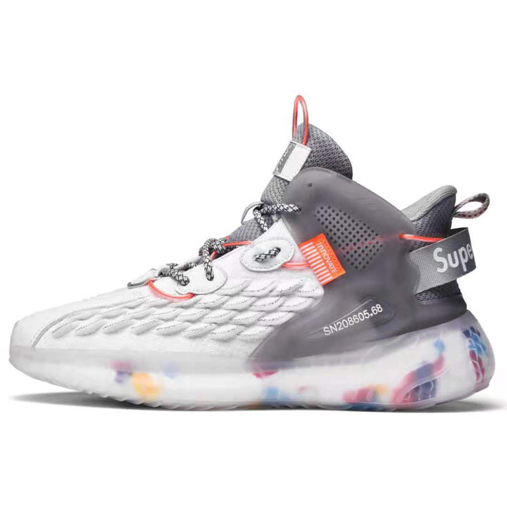 Men's nan technical city sneaker with scaled knit upper material, transparent structured wave running sole and quick lacing closure Mune Fashion