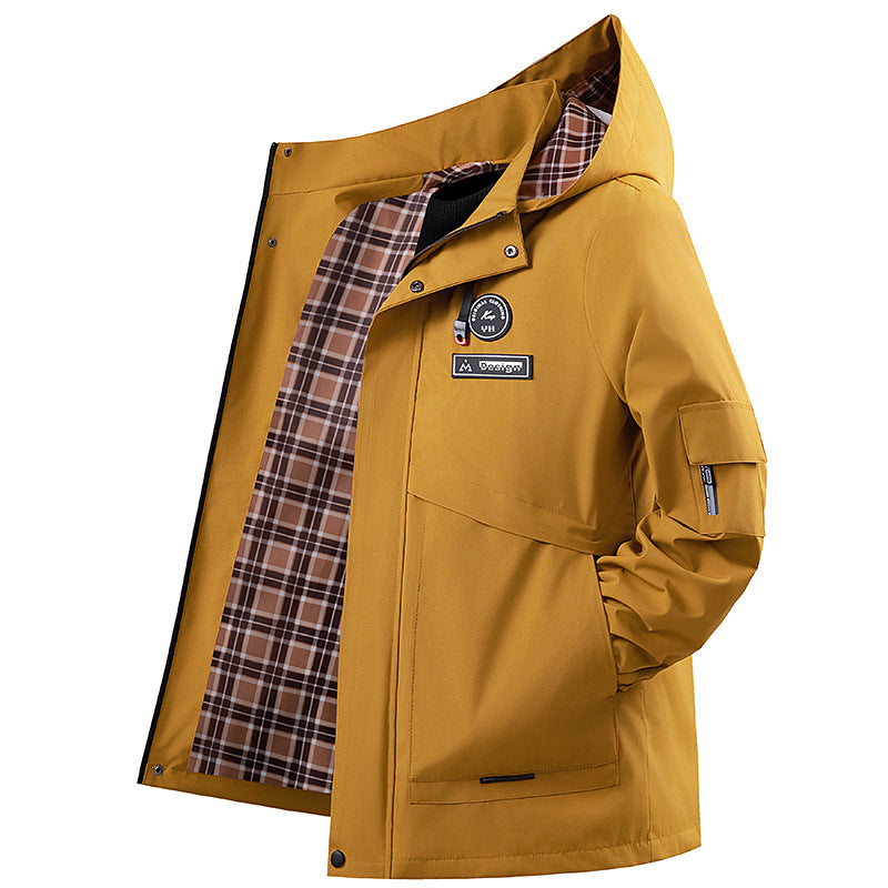 Men's Water-Repellent Outdoor Jacket with Adjustable Collar Mune Fashion