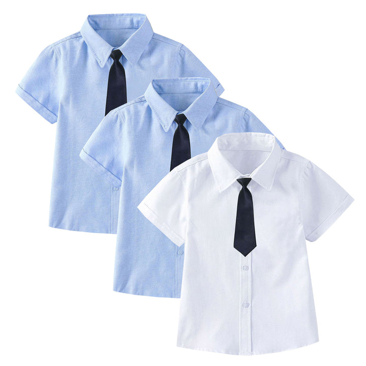 Boys Short Sleeve Shirt with Tie Mune Fashion