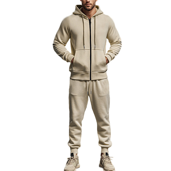 Men's Complete Sweatset with Zipper Hoodie and Tapered Jogging Pants Mune Fashion