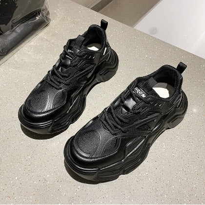 Unisex eye-catching chunky sneakers with breathable mesh upper, padded heel chamber, and sculpted platform heel Mune Fashion