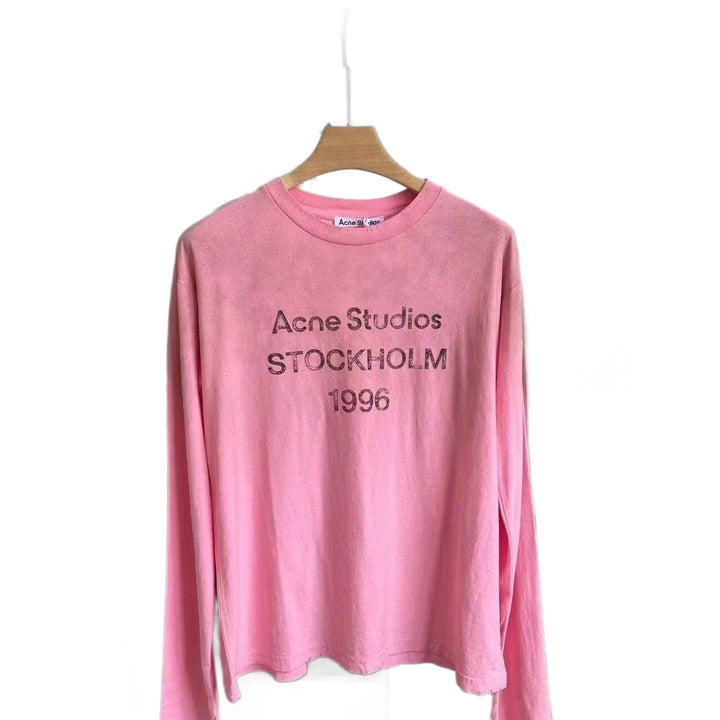 Men's Long Sleeve Shirt with Logo Print and Round Neckline Mune Fashion