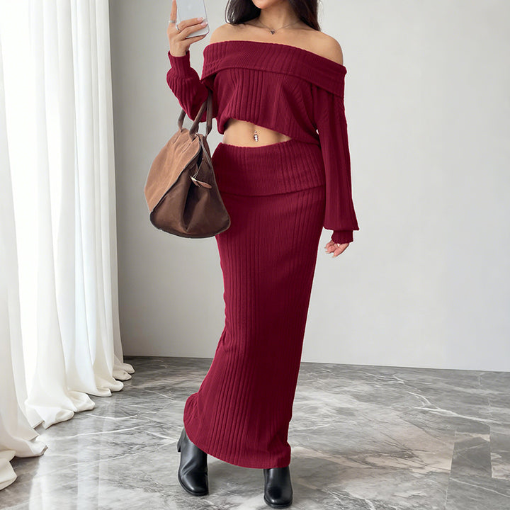 Women Elegant Knit Dress Set Mune Fashion
