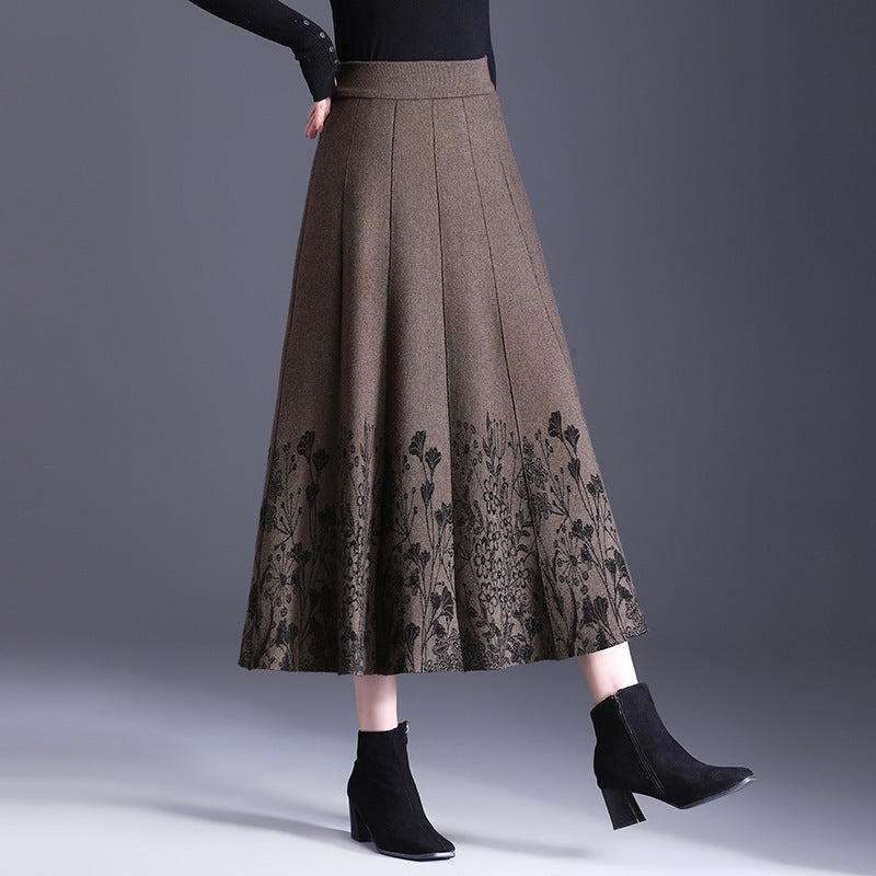 Ladies Elegant Maxi Skirt with Floral Pattern Mune Fashion