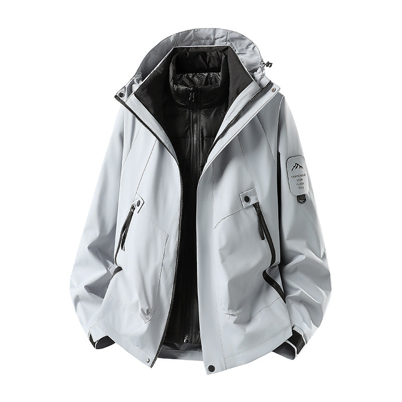 Men's Two-in-One Weather Protection Jacket with Removable Padded Vest and Adjustable Hood Mune Fashion