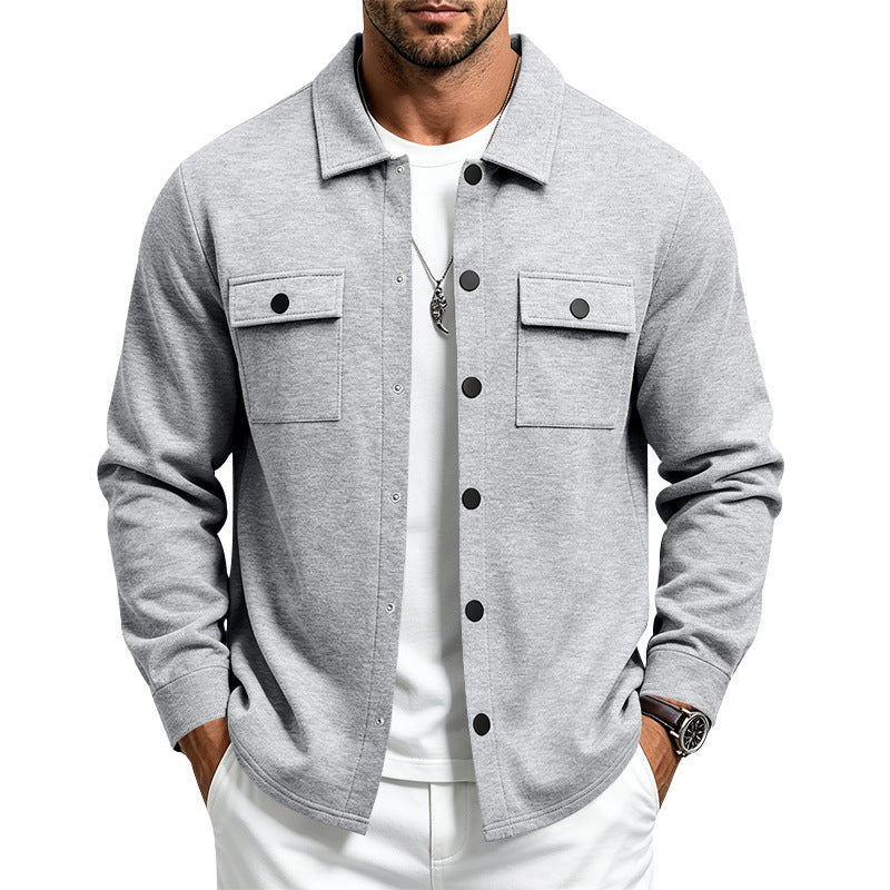 Men's overshirt jacket with snap button placket and patch chest pockets Mune Fashion
