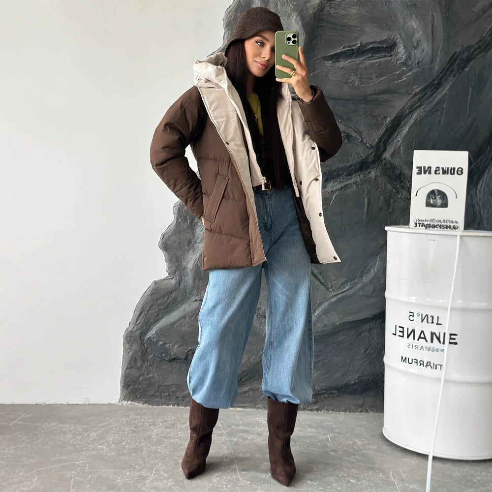Women padded double-breasted parka with removable quilted inner vest Mune Fashion