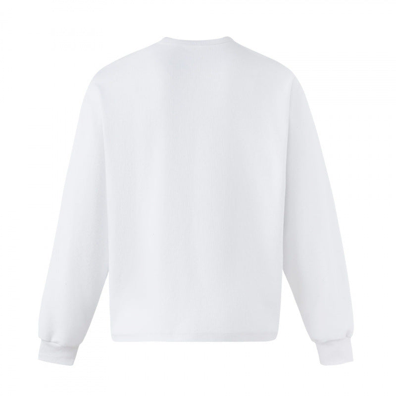 Unisex Oversize Sweatshirt with Henley Neckline and Blurry Butterfly Print Mune Fashion