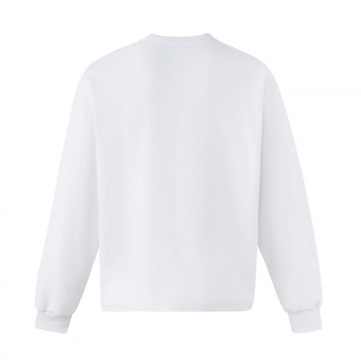 Unisex Oversize Sweatshirt with Henley Neckline and Blurry Butterfly Print Mune Fashion