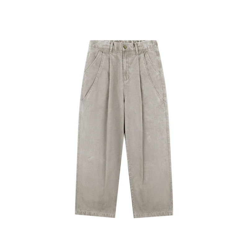 Women's High-Waisted Culotte Pants with Wide Leg, Pleats and Soft Denim Feel Mune Fashion