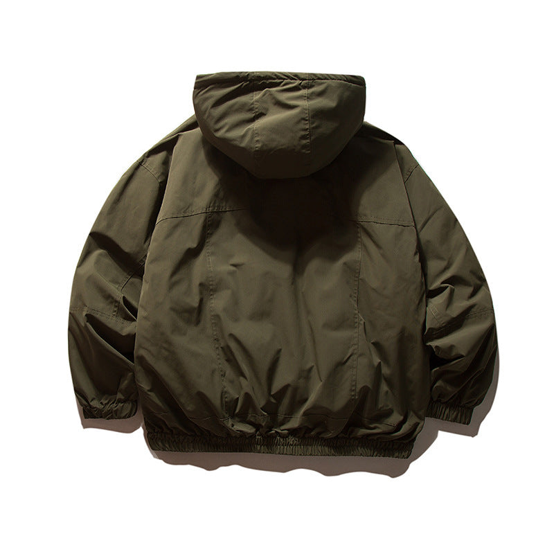 Men's lightweight wind and water-repellent hoodie jacket in boxy oversized cut with elastic cuffs Mune Fashion