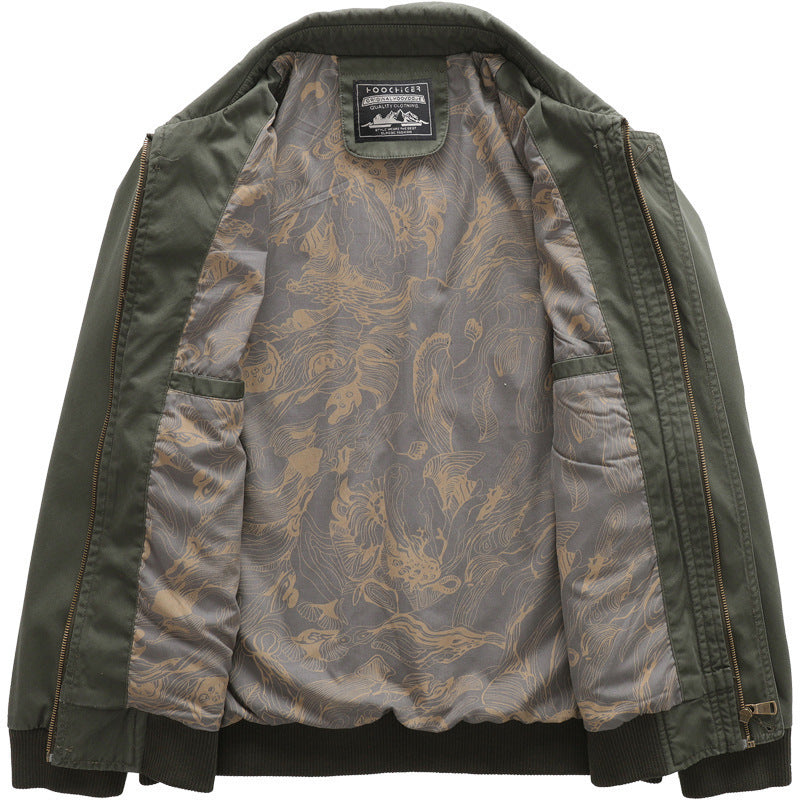 Men's lightweight field bomber jacket with stand-up collar and flap pockets Mune Fashion