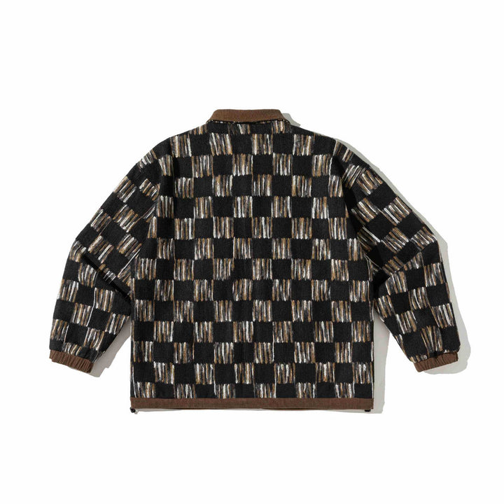 Men's patterned wool blend overshirt jacket with cord collar and flap pockets Mune Fashion