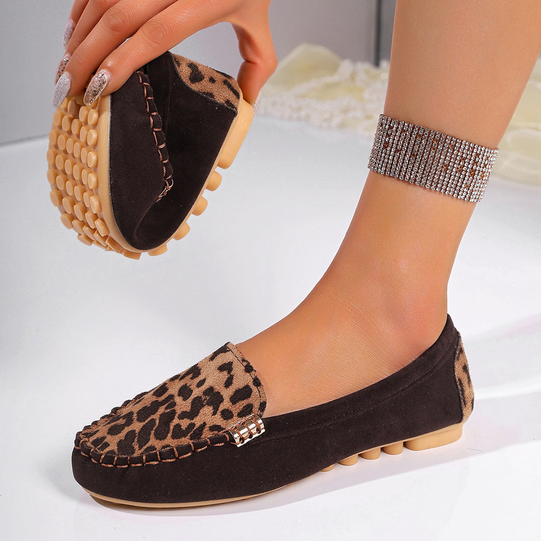 Women's nan light moccasins with textured imitation leather look, padded comfort insole and slip-resistant rubber sole Mune Fashion