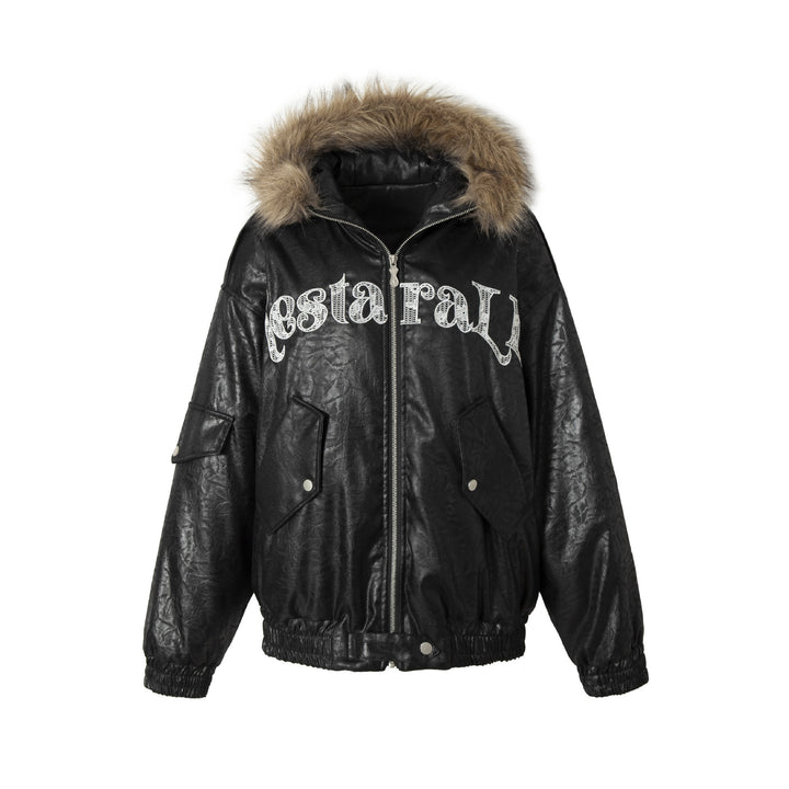 Men's Padded Oversized Bomber with Faux Fur Collar and Utility Pockets Mune Fashion