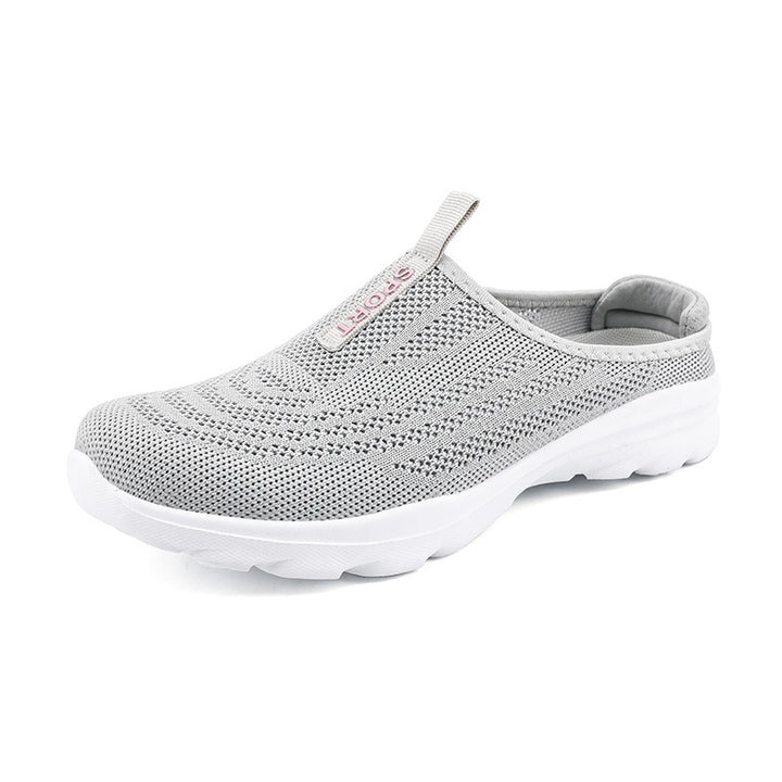 Ladies knitted mule sneakers with open heel collar, elastic entry and padded sole Mune Fashion