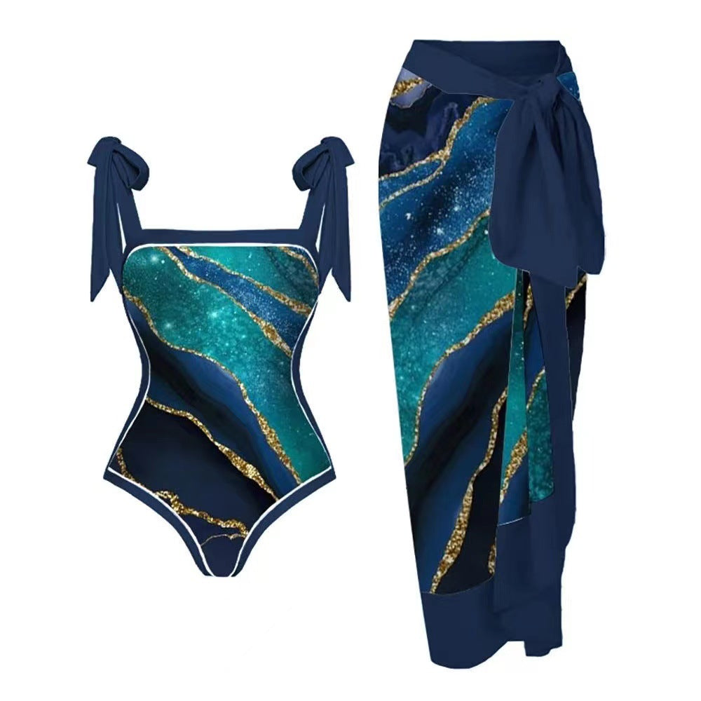 Women's swimsuit with elegant wrap skirt Mune Fashion 1782104434