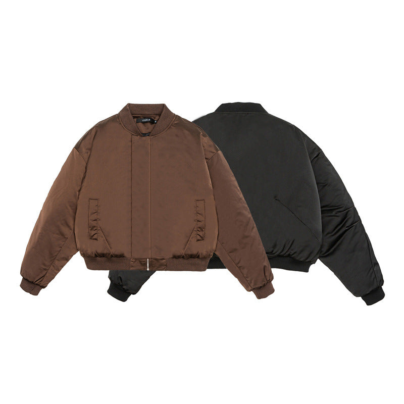 Unisex Short-Cut Boxy Puffer Bomber with Minimalist Front Placket Mune Fashion