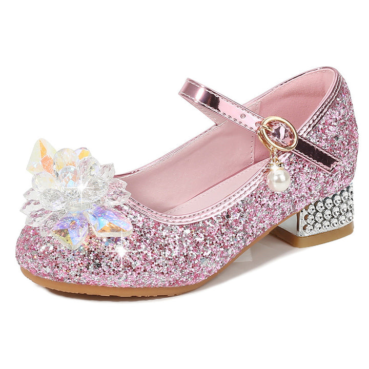 Girls' ballerinas with sparkling crystal flowers and glitter Mune Fashion