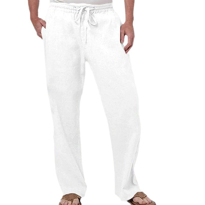 Men's soft lounge pants made of cotton jersey with elastic drawstring waistband and side pockets Mune Fashion