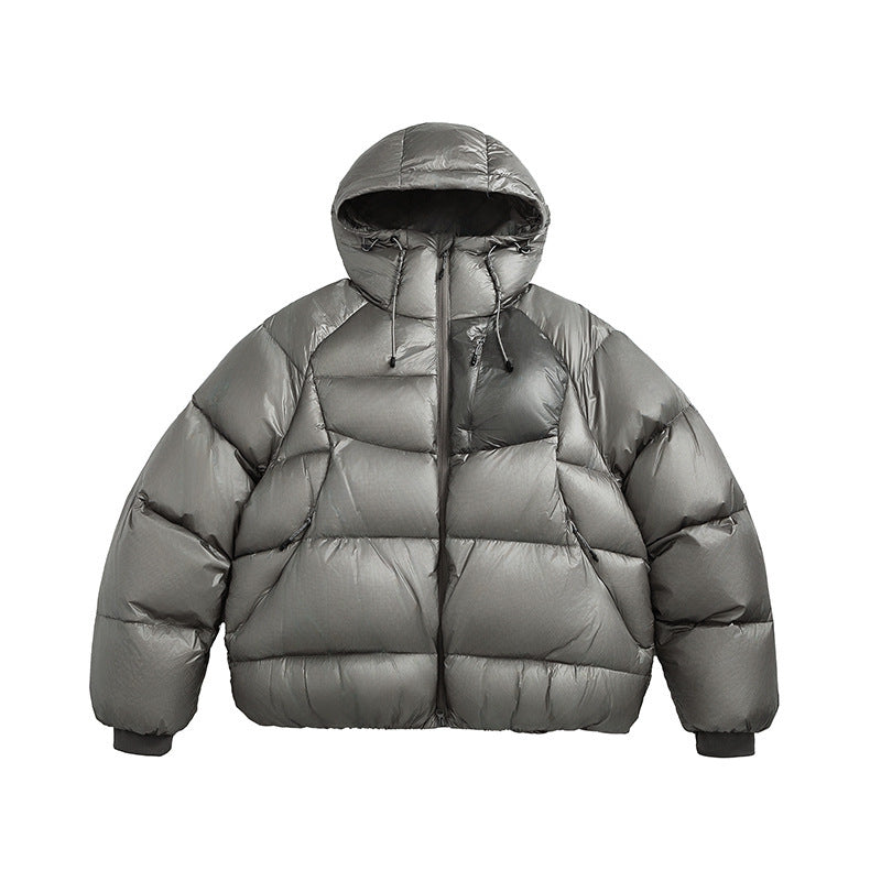 Unisex Quilted Down Jacket with Hood and Lightweight Thermal Insulation Mune Fashion
