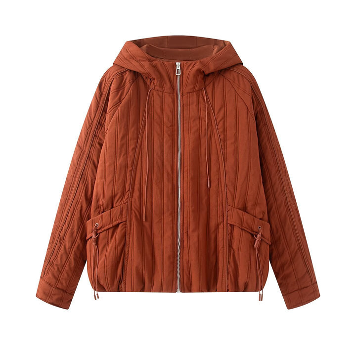 Women's padded jacket with hood, drawstring and loose fit Mune Fashion