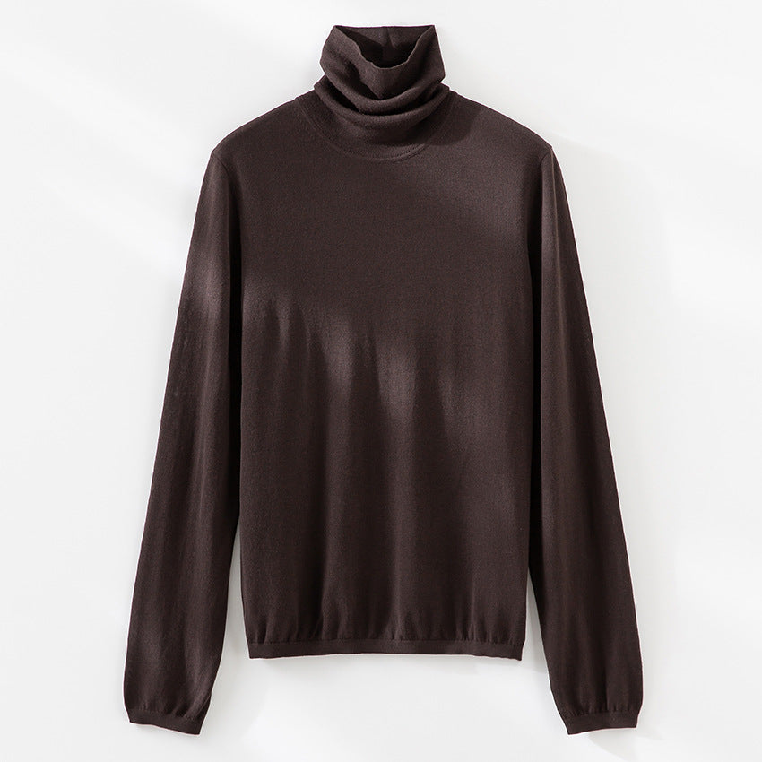 Women's Ultralight Fine Knit Turtleneck Sweater with Slim Silhouette and Fine Ribbed Edges Mune Fashion
