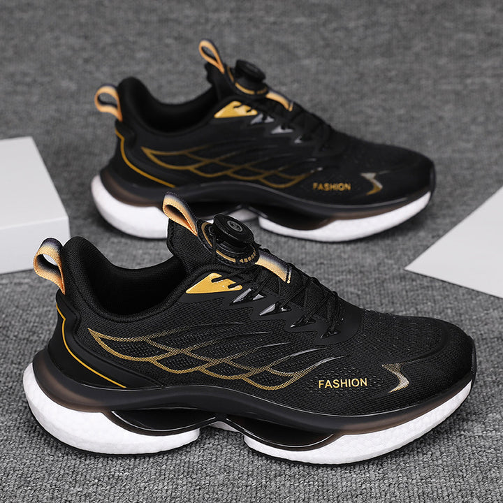 Men's breathable training sneakers with fine knitted upper material, rotary closure system and two-stage cushioning chamber sole Mune Fashion