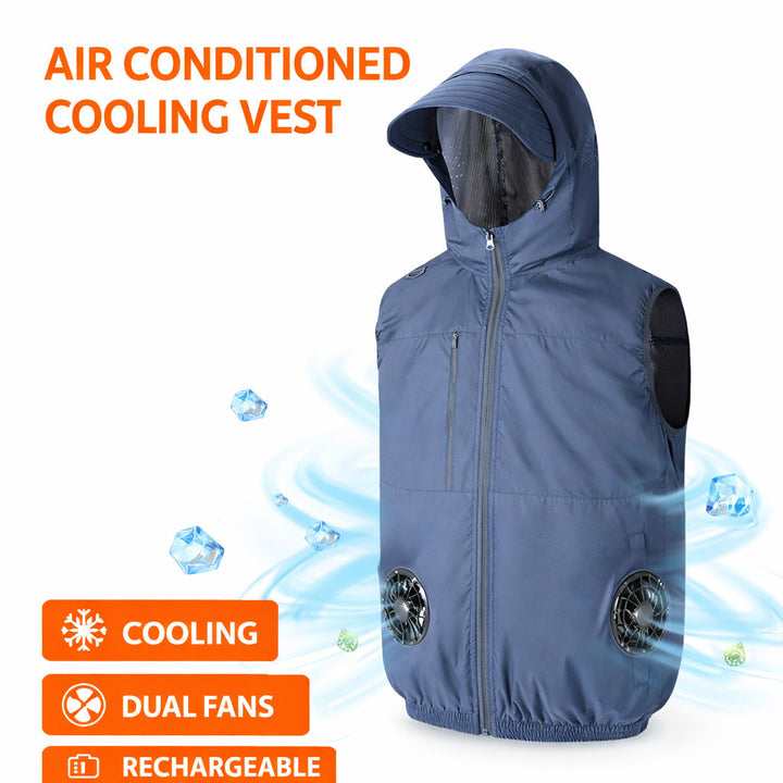 Men's nano technical outdoor vest with hood and visor Mune Fashion