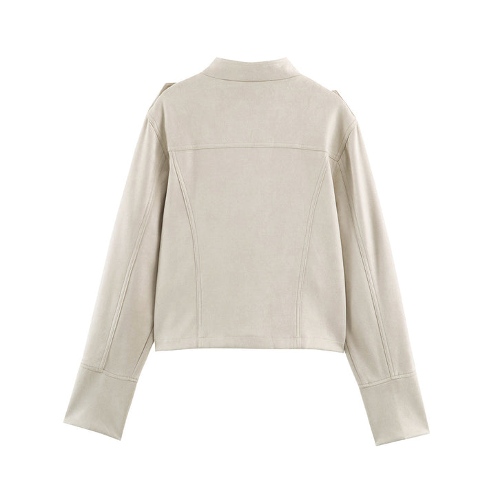 Ladies short jacket in military look with decorative knot trims and stand-up collar Drune