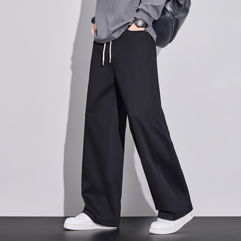 Men's wide cargo sweatpants made of brushed sweat with drawstring Mune Fashion