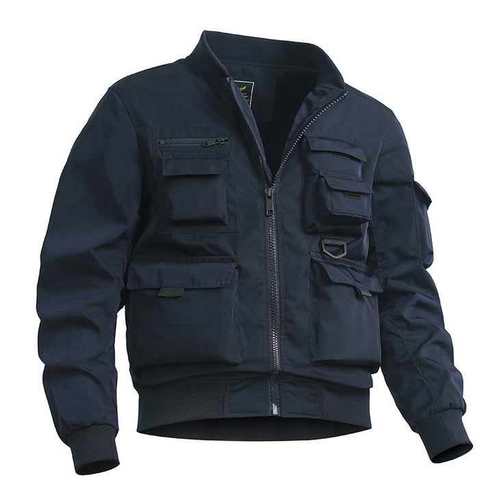Men's utility bomber jacket with multiple pockets and robust nylon construction Mune Fashion