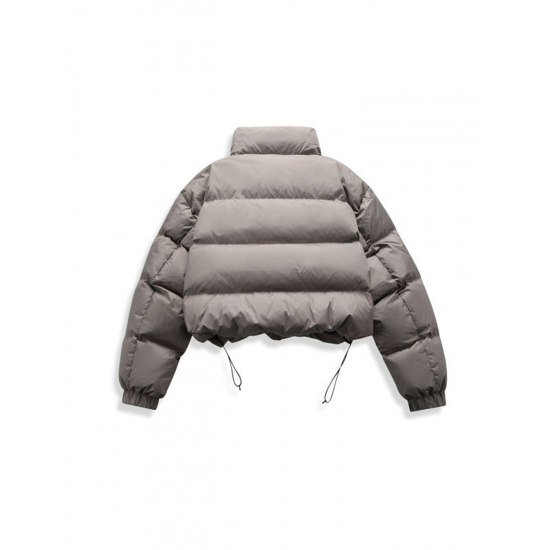 Women's short quilted winter jacket in cropped style with high stand-up collar Mune Fashion