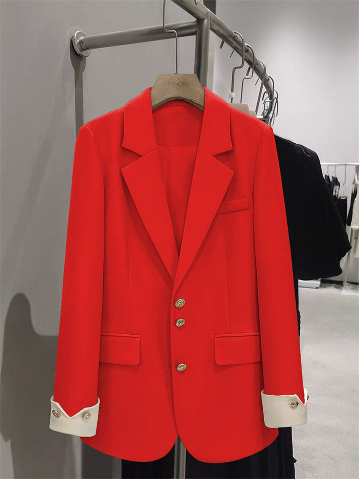 Women Elegant Blazer with Golden Button Details Mune Fashion